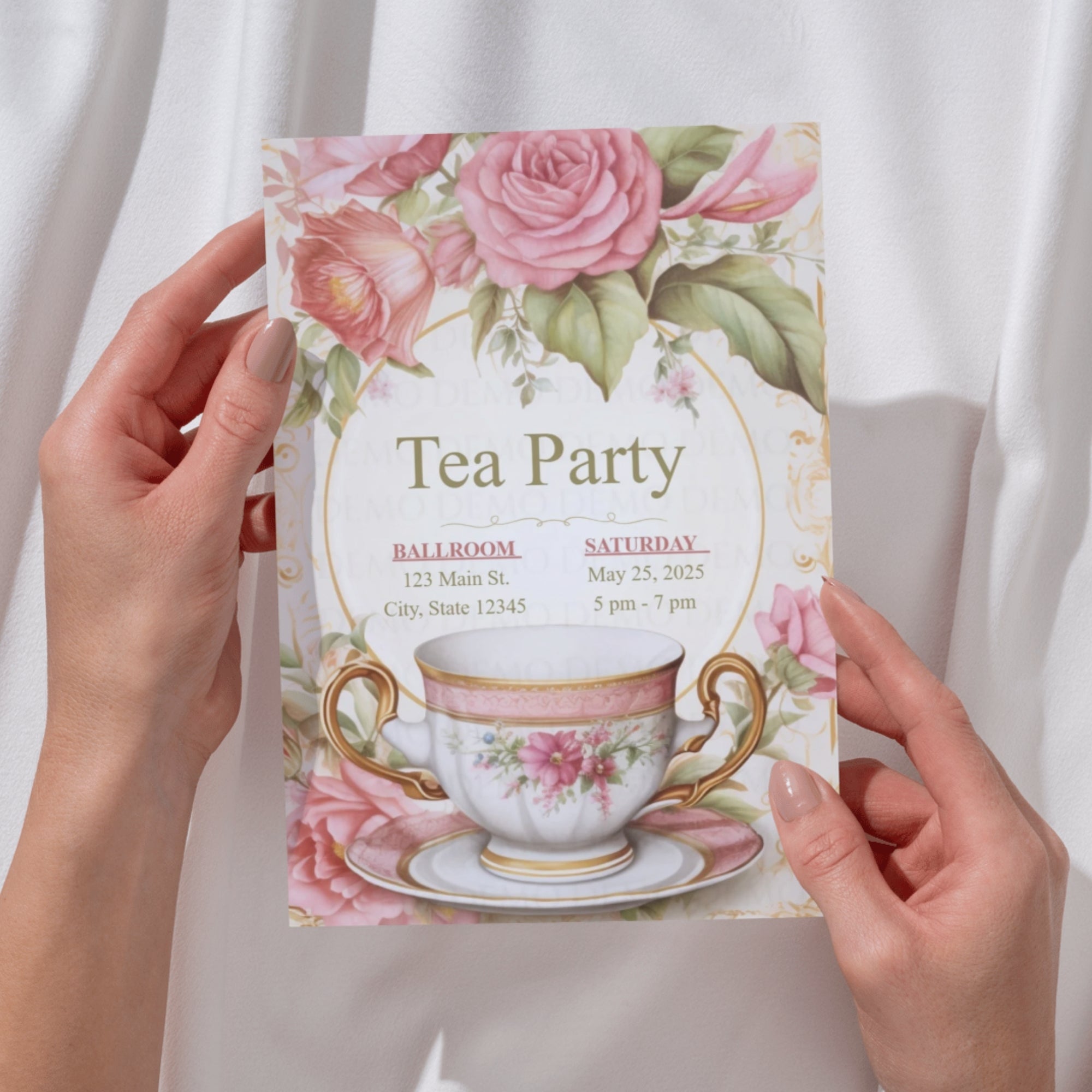 Rose Petal Tea Party Invite