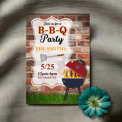 Sizzle & Celebrate BBQ Party Invitation