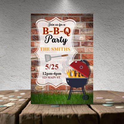 Sizzle & Celebrate BBQ Party Invitation