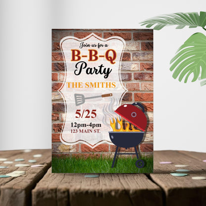 Sizzle & Celebrate BBQ Party Invitation