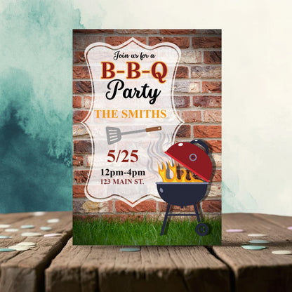 Sizzle & Celebrate BBQ Party Invitation