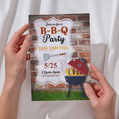 Sizzle & Celebrate BBQ Party Invitation