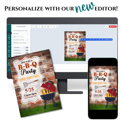 Sizzle & Celebrate BBQ Party Invitation