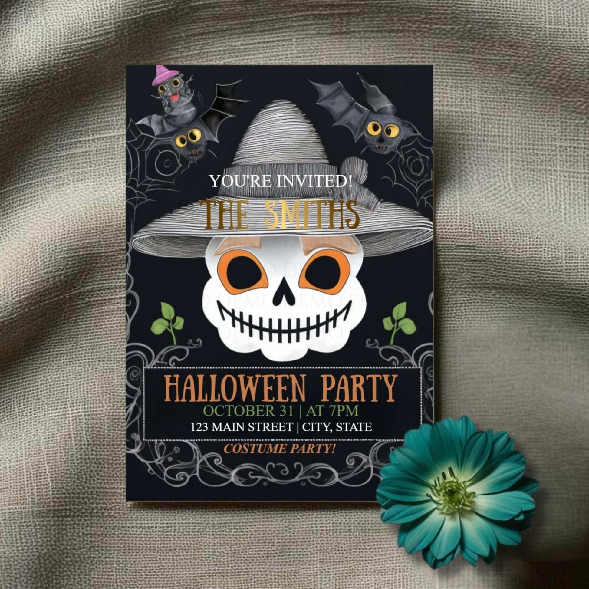 Skeleton Halloween Invitation