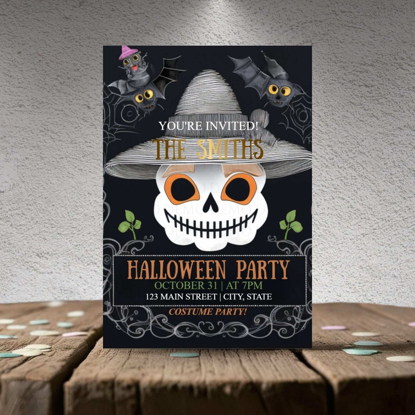 Skeleton Halloween Invitation