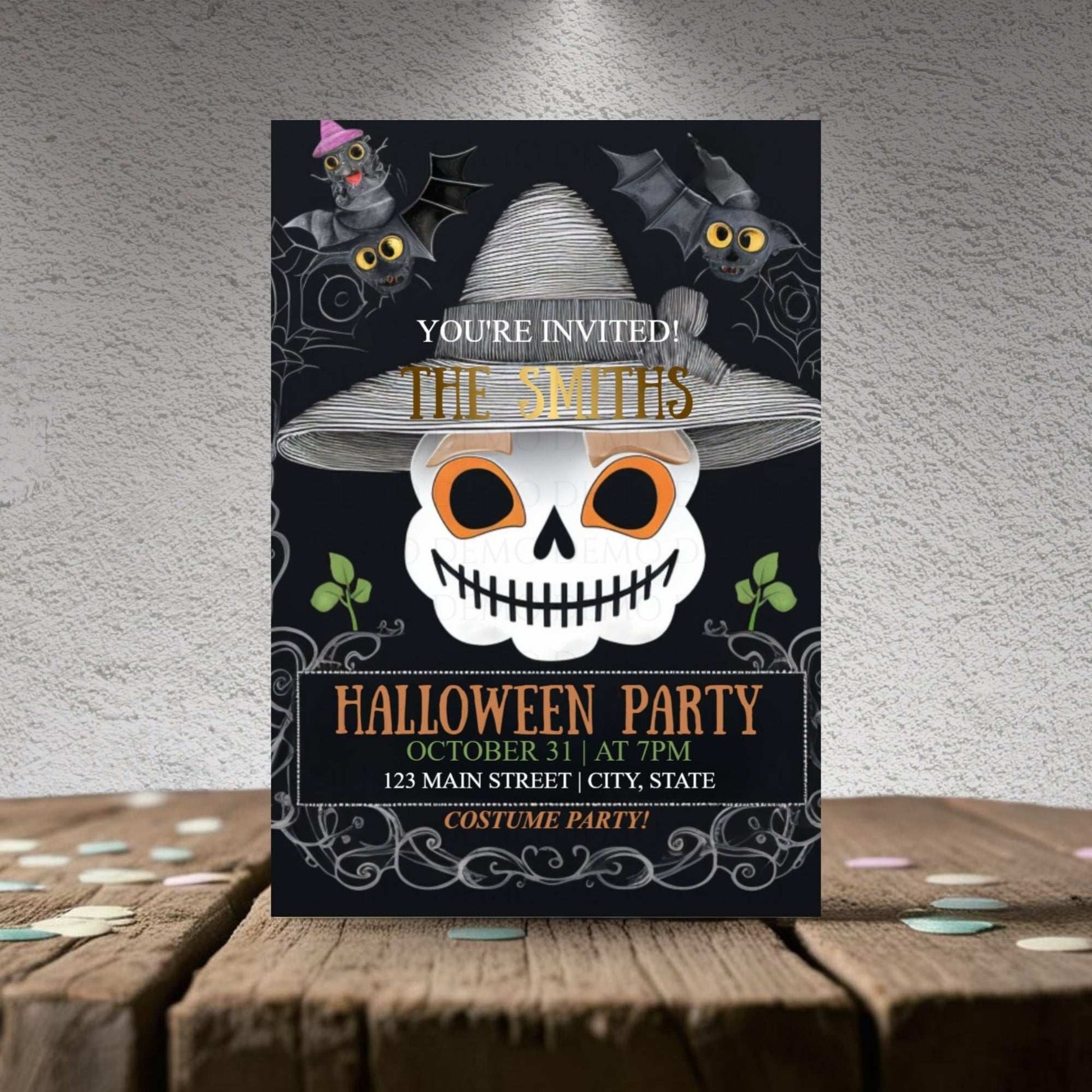 Skeleton Halloween Invitation