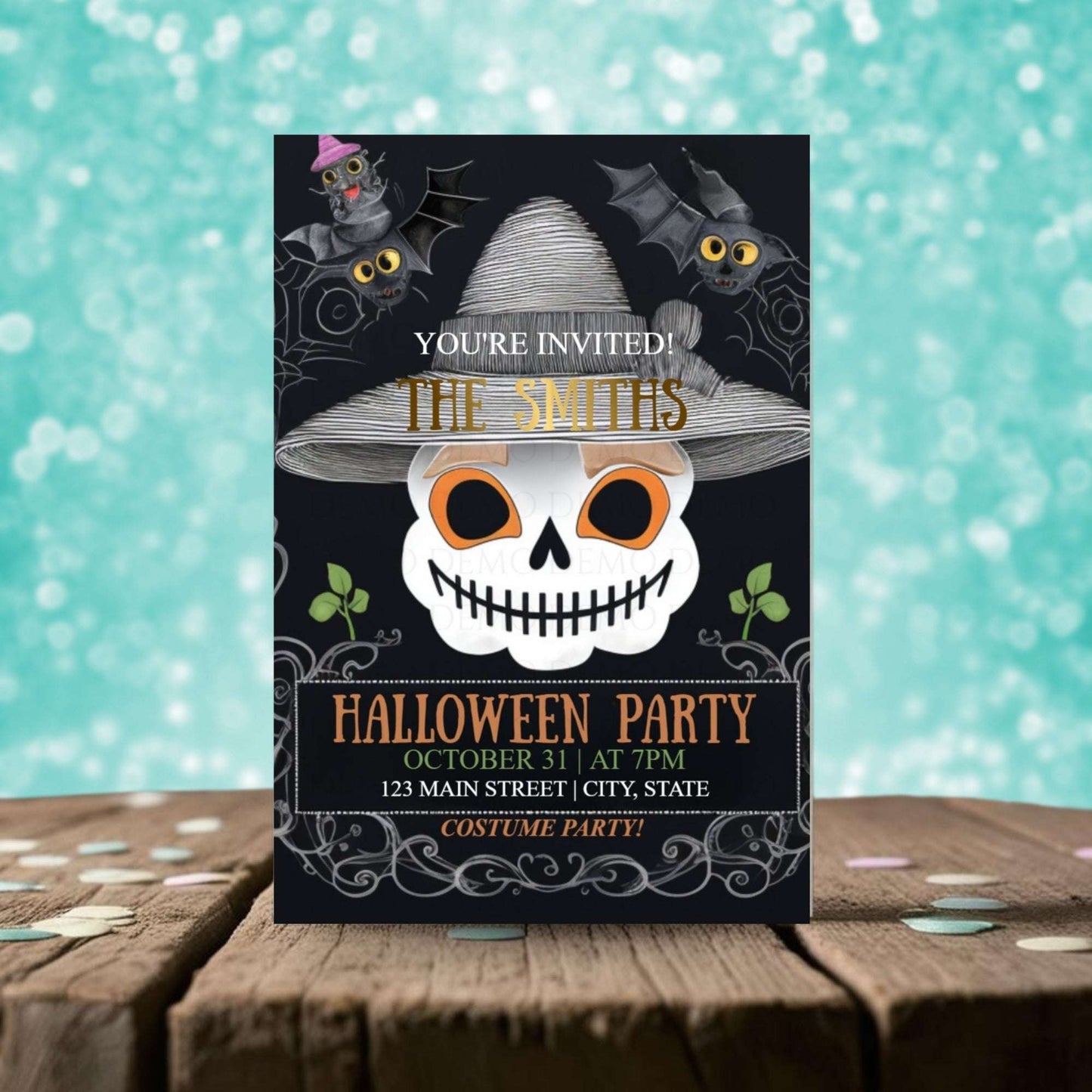 Skeleton Halloween Invitation