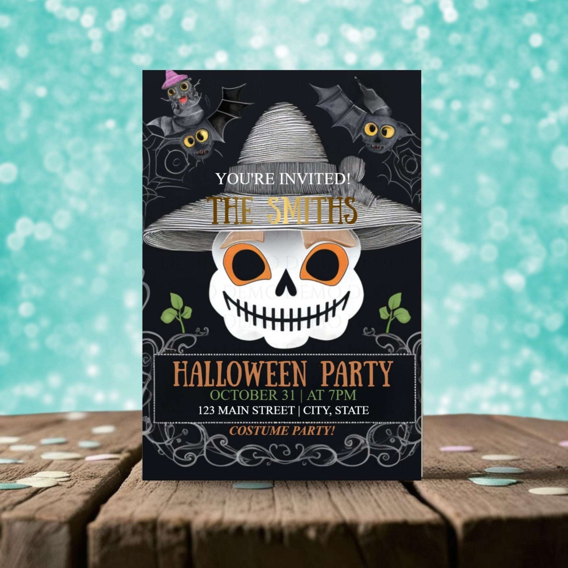 Skeleton Halloween Invitation