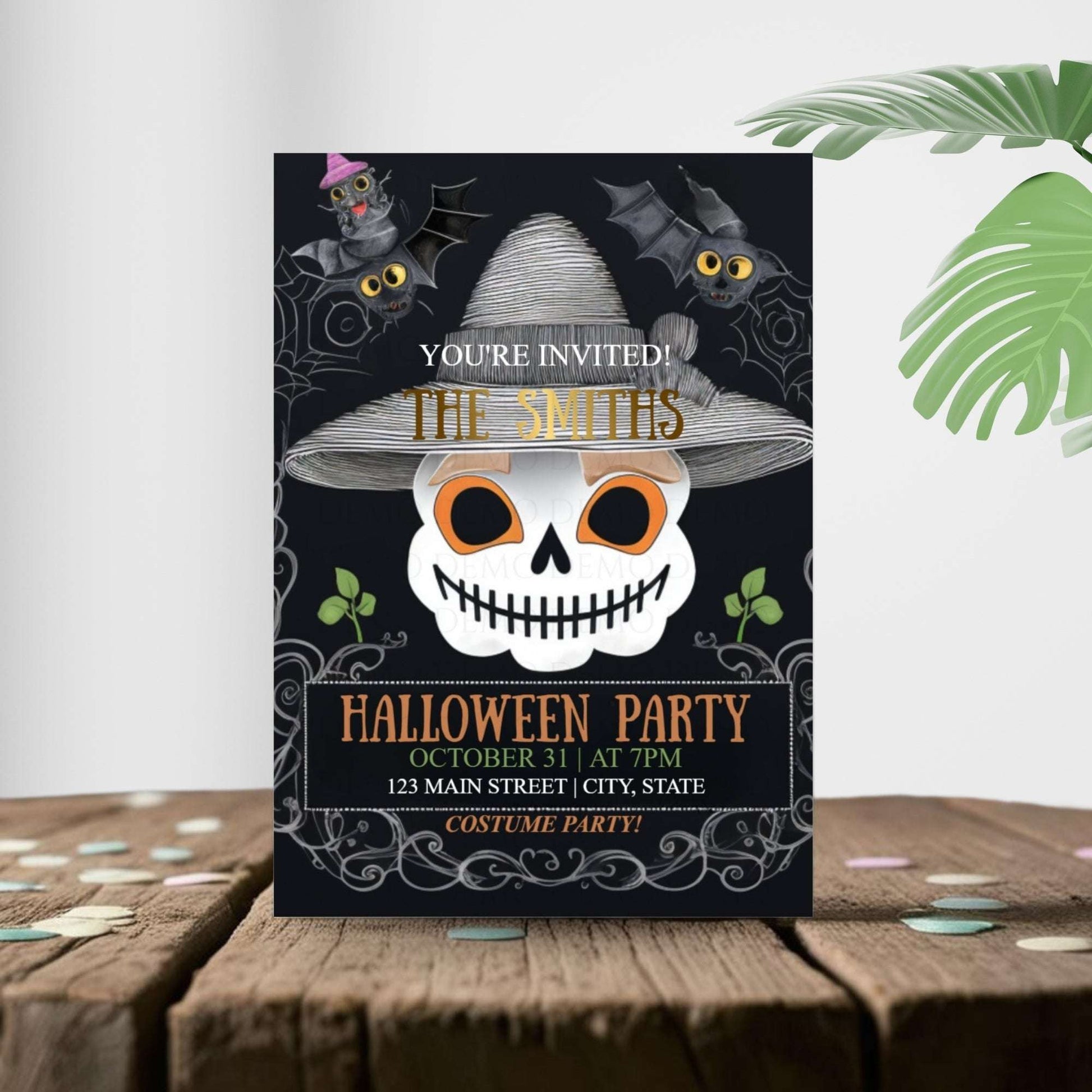 Skeleton Halloween Invitation