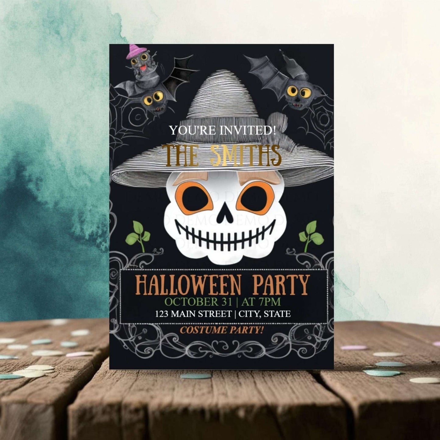 Skeleton Halloween Invitation
