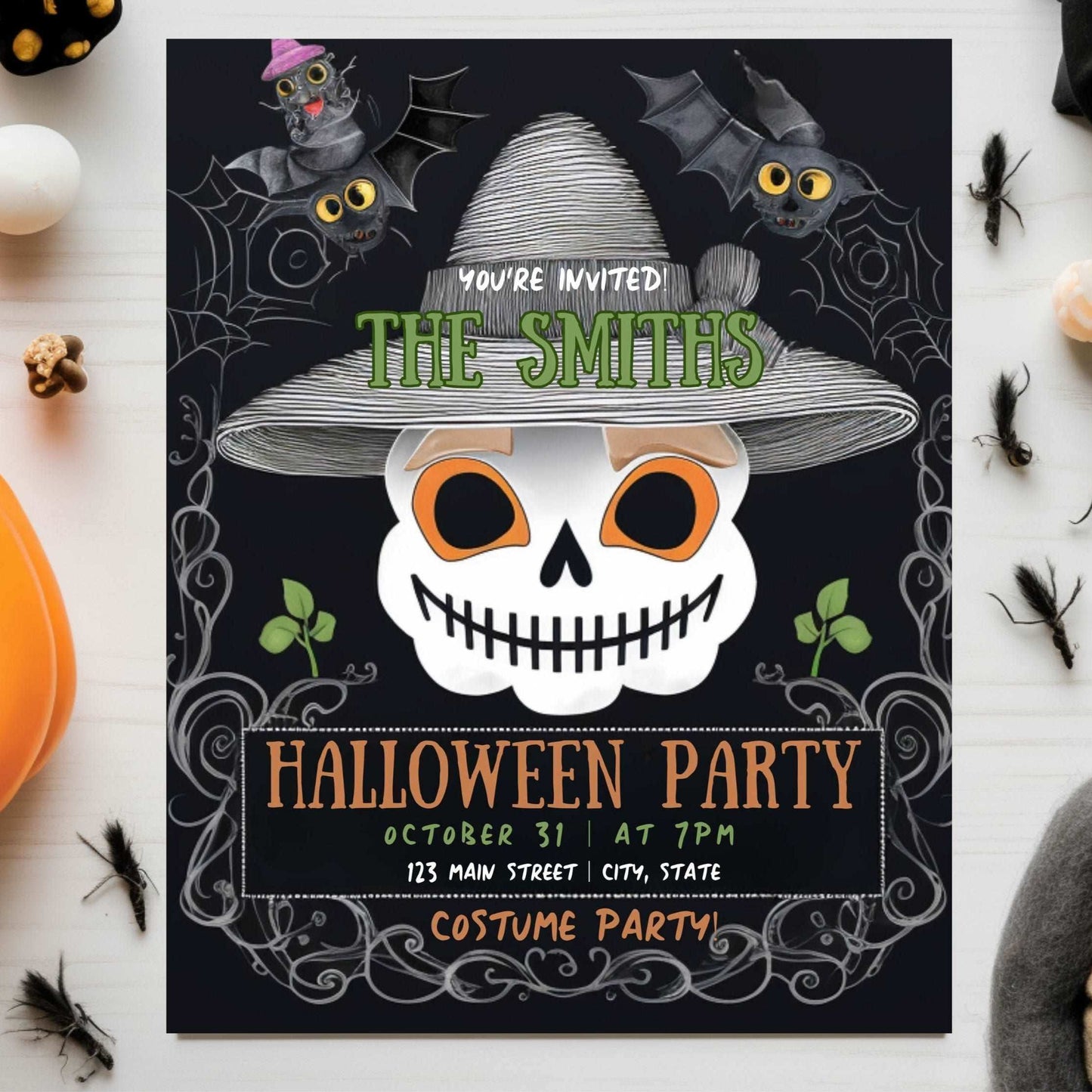 Skeleton Halloween Invitation