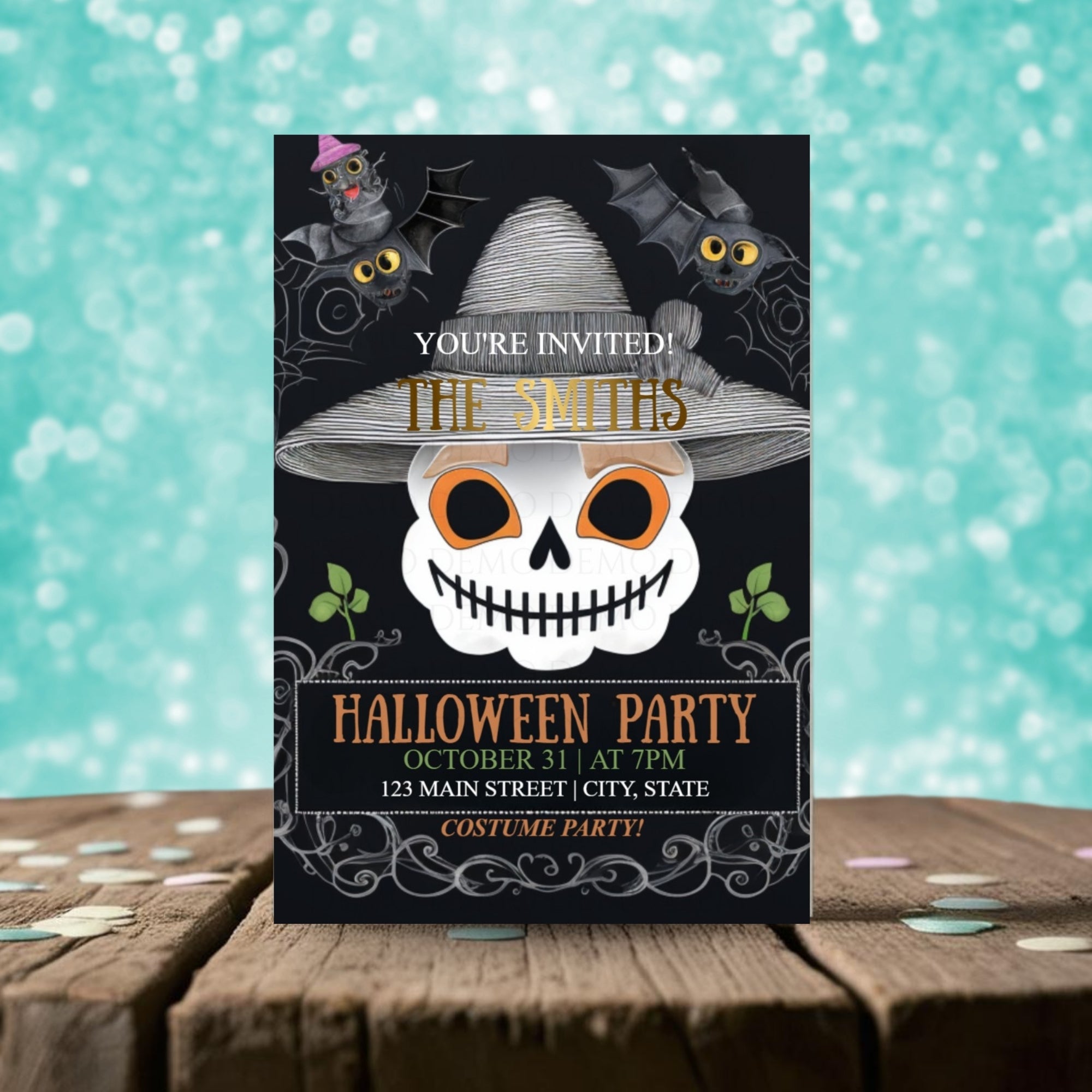 Skeleton Halloween Invitation