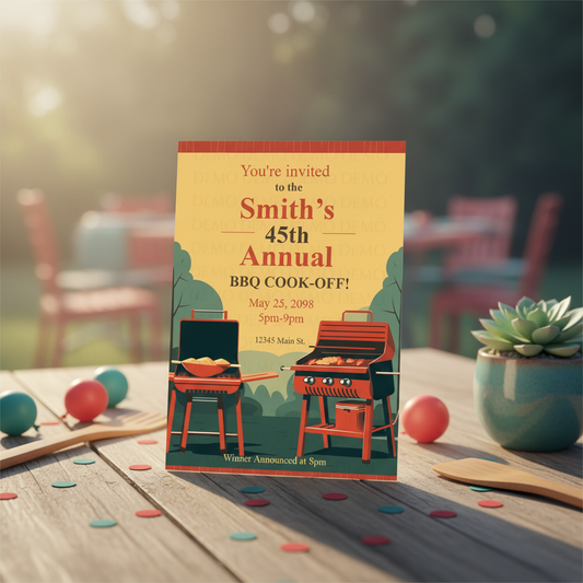 Smoke & Sizzle Cook-Off Invitation – Editable Template
