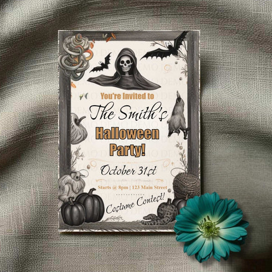 Spooky Halloween Birthday Invitation