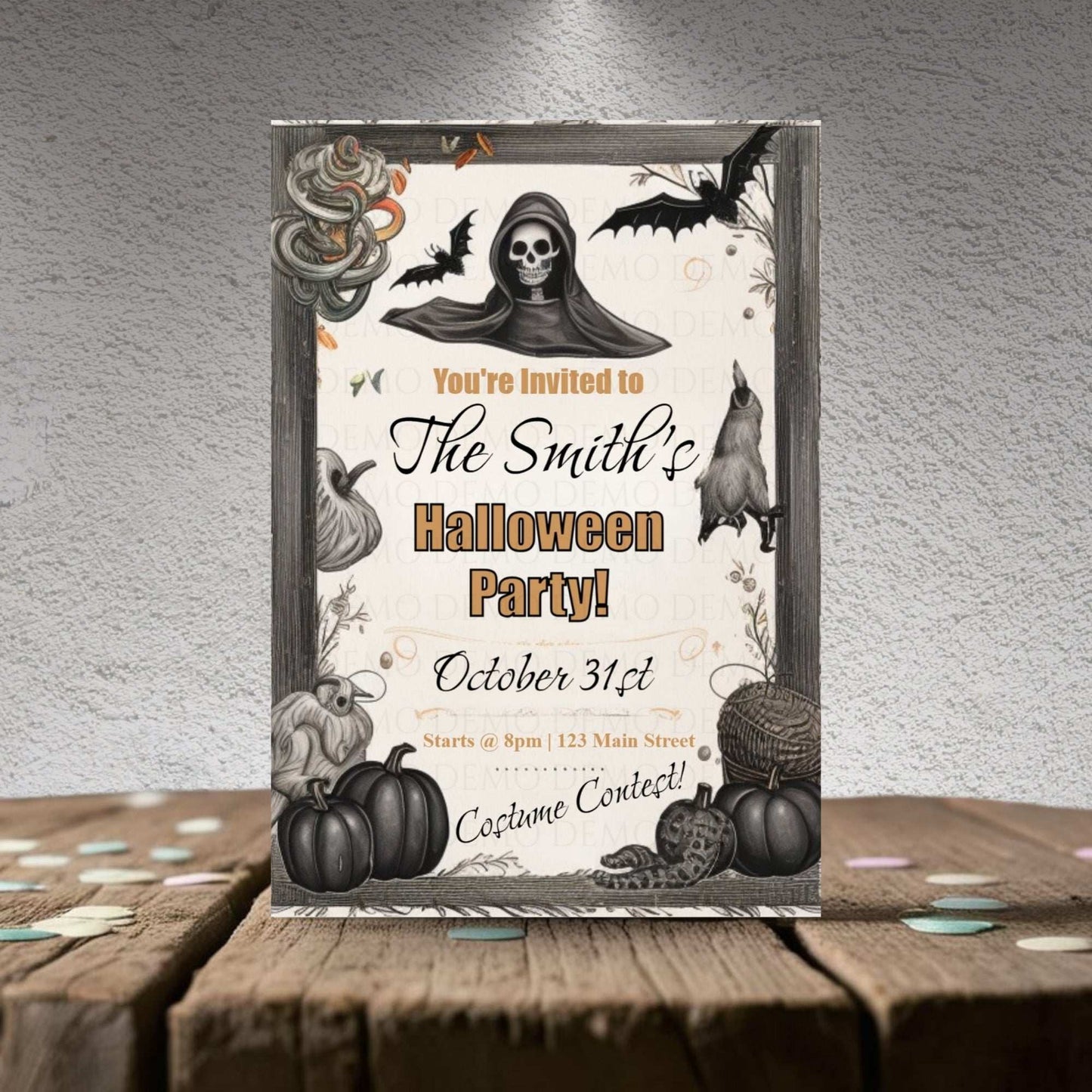 Spooky Halloween Birthday Invitation