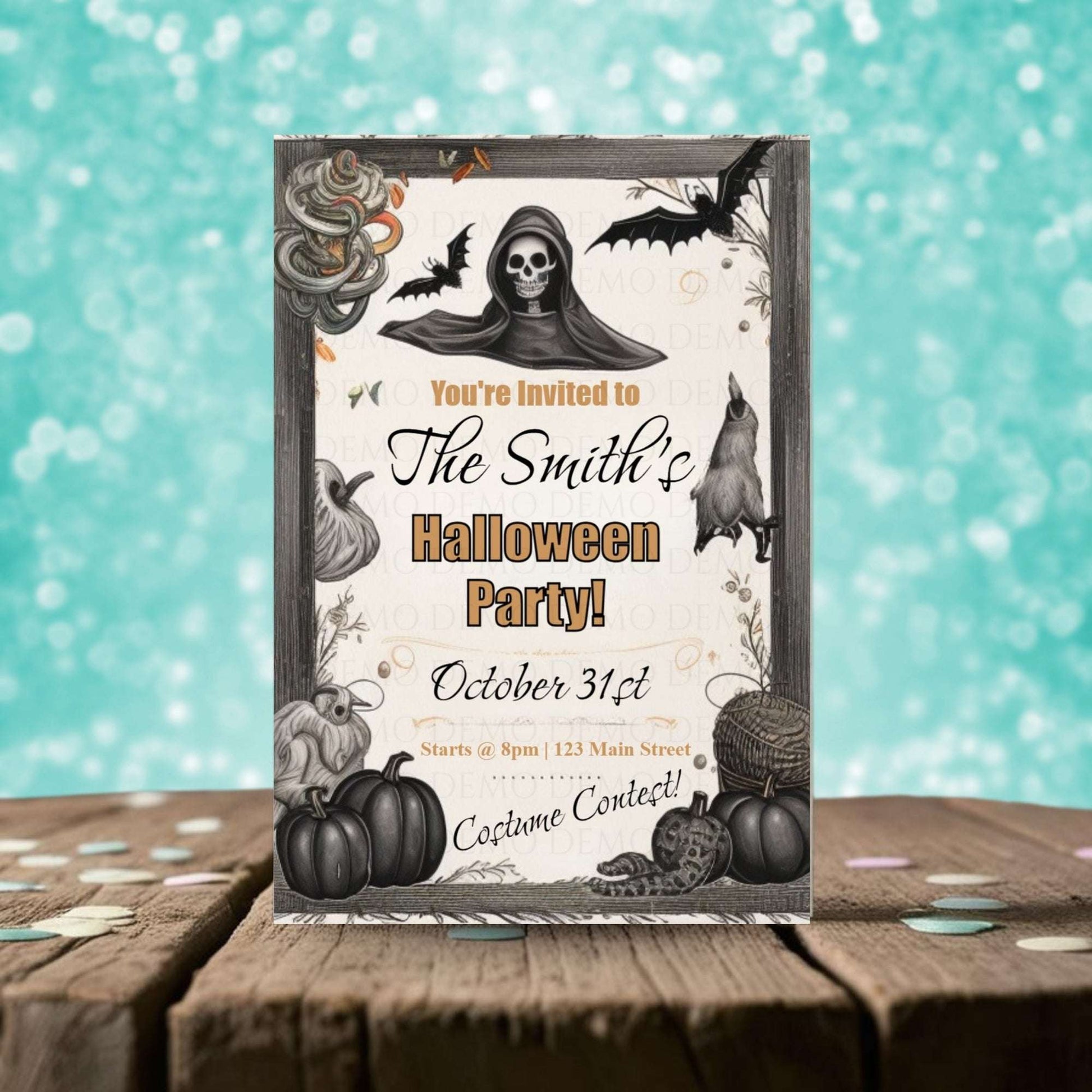 Spooky Halloween Birthday Invitation