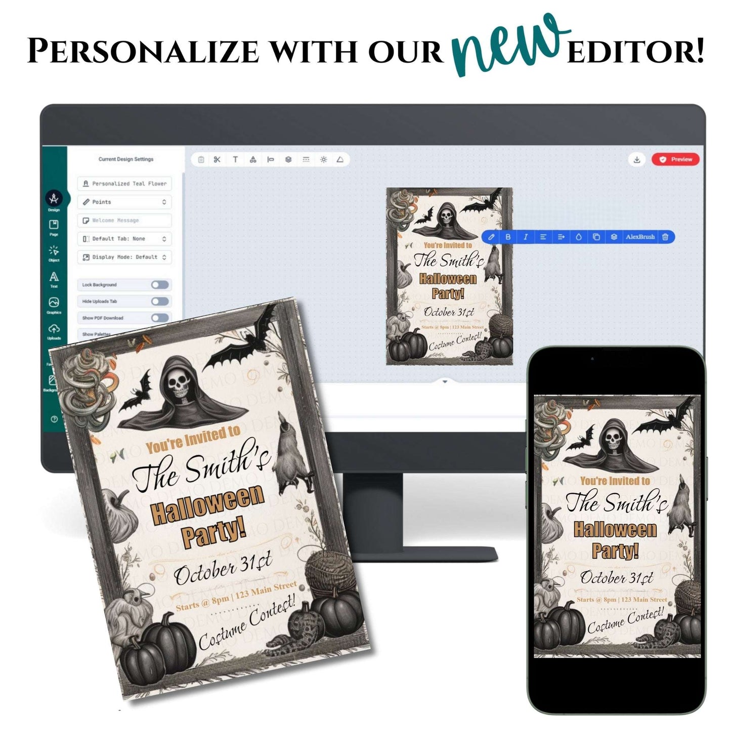 Spooky Halloween Birthday Invitation