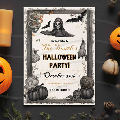 Spooky Halloween Birthday Invitation