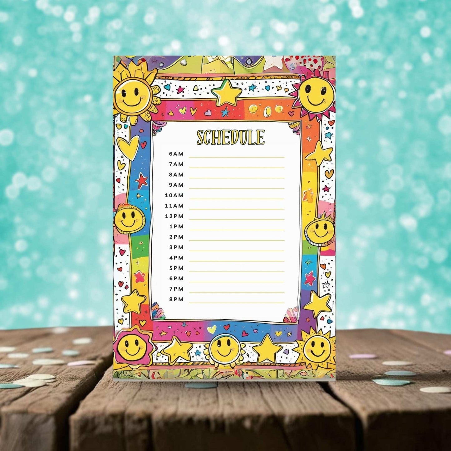 Sunny Day Kids Printable Bundle – Chore Chart, Daily Schedule, Teeth Brushing Chart & Affirmation Page