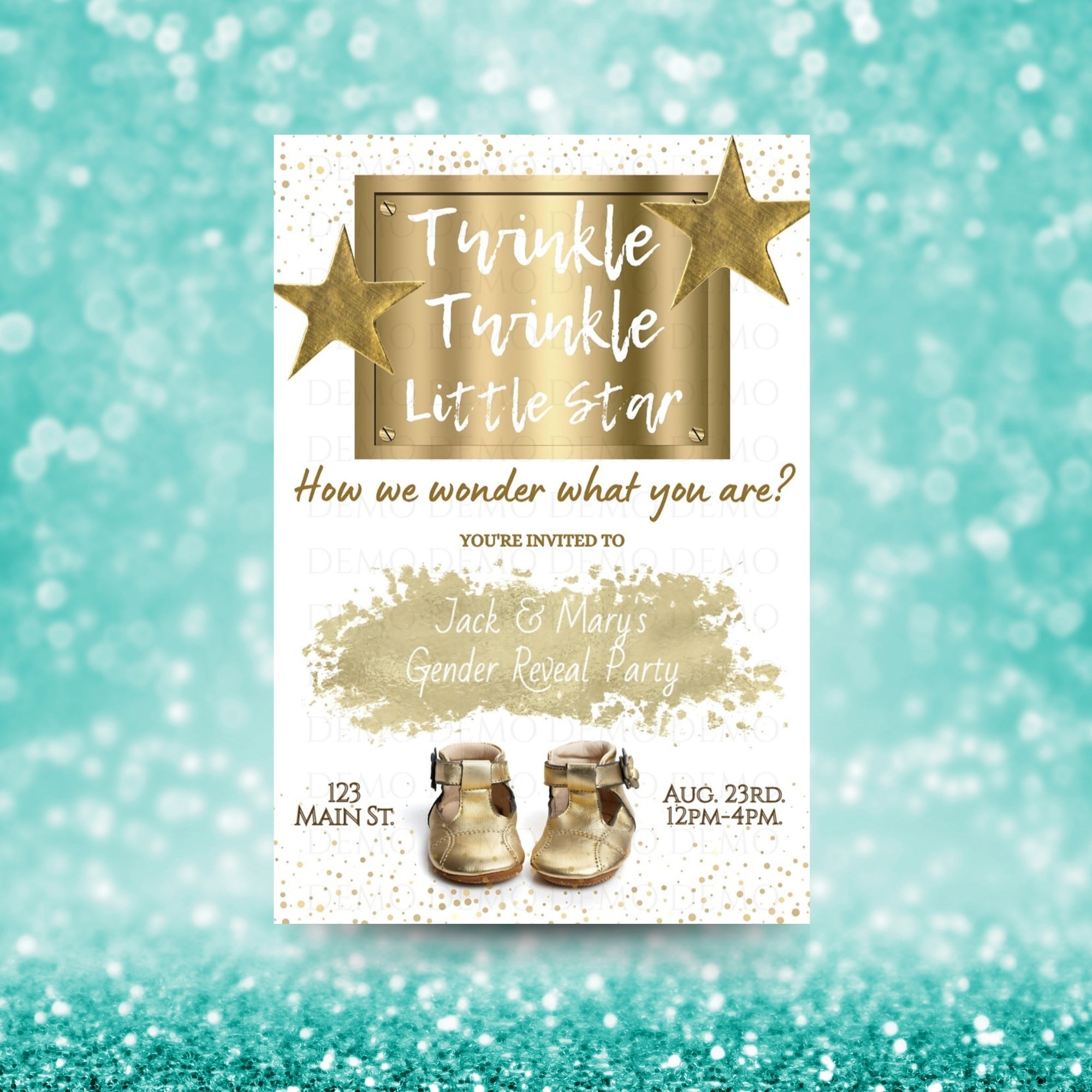 Twinkle Little Star Gender Reveal Personalized Invite