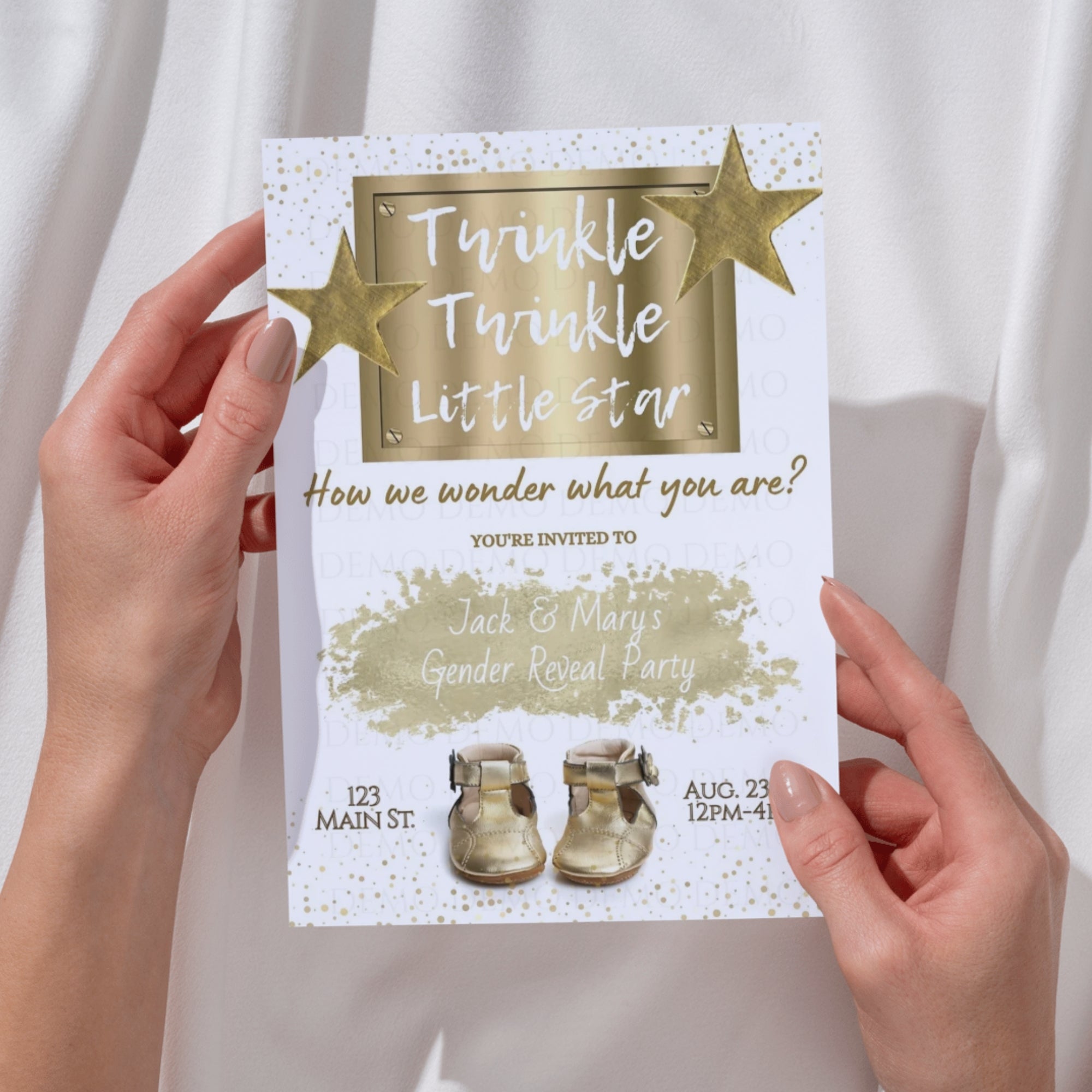 Twinkle Little Star Gender Reveal Personalized Invite