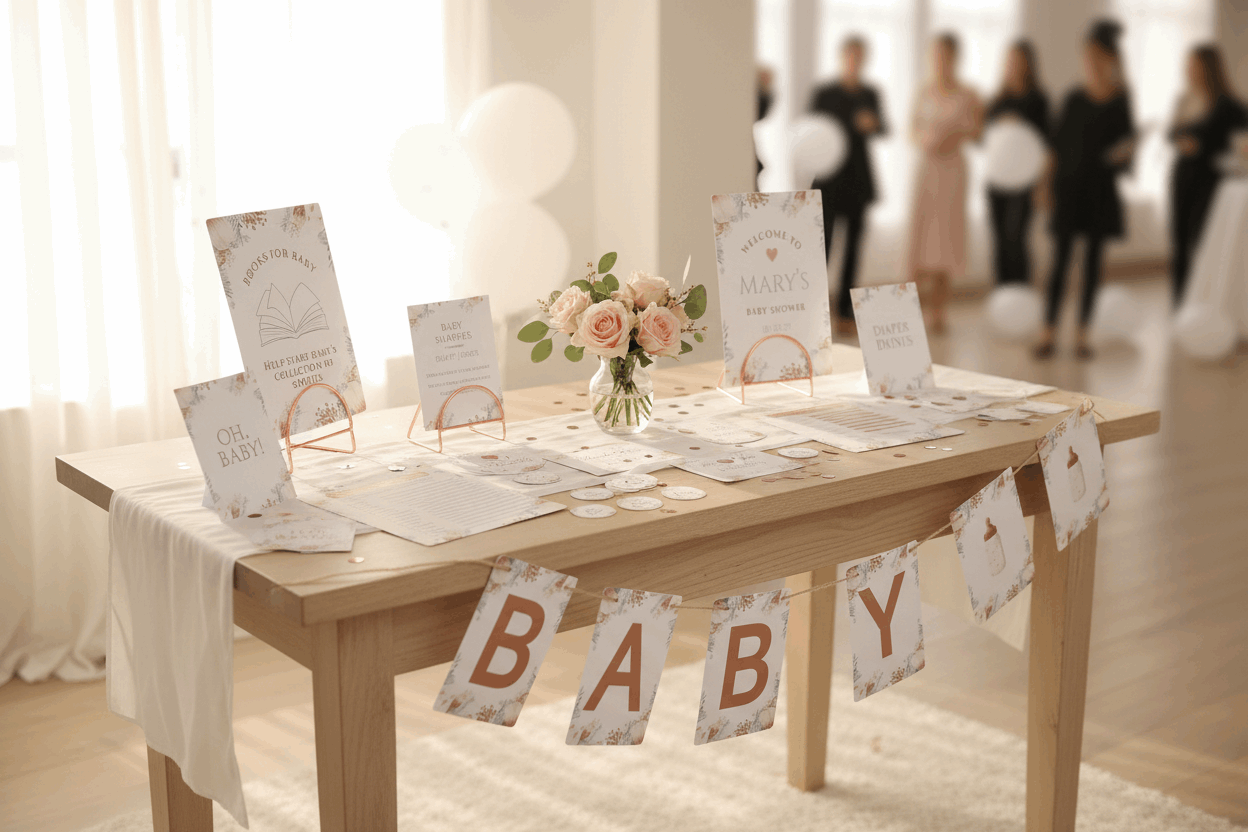 Winter Floral Baby Shower Party Bundle