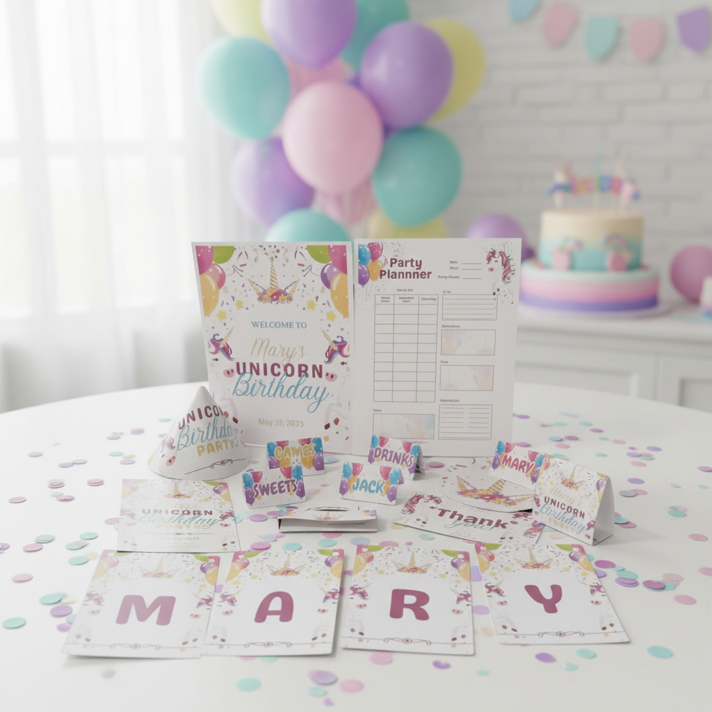 🎉 Unicorn Birthday Party Bundle