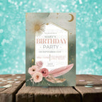 Boho Garden Birthday Invitation – Editable Template with Modern Florals