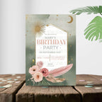 Boho Garden Birthday Invitation – Editable Template with Modern Florals