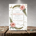 Neutral Boho Birthday Invitation- Editable Minimalist Party Template