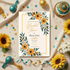 Yellow Floral Bridal Shower Invitation | Editable Elegant Party Template
