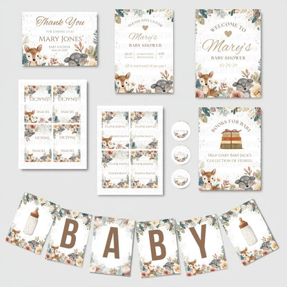 Woodland Baby Shower Party Bundle