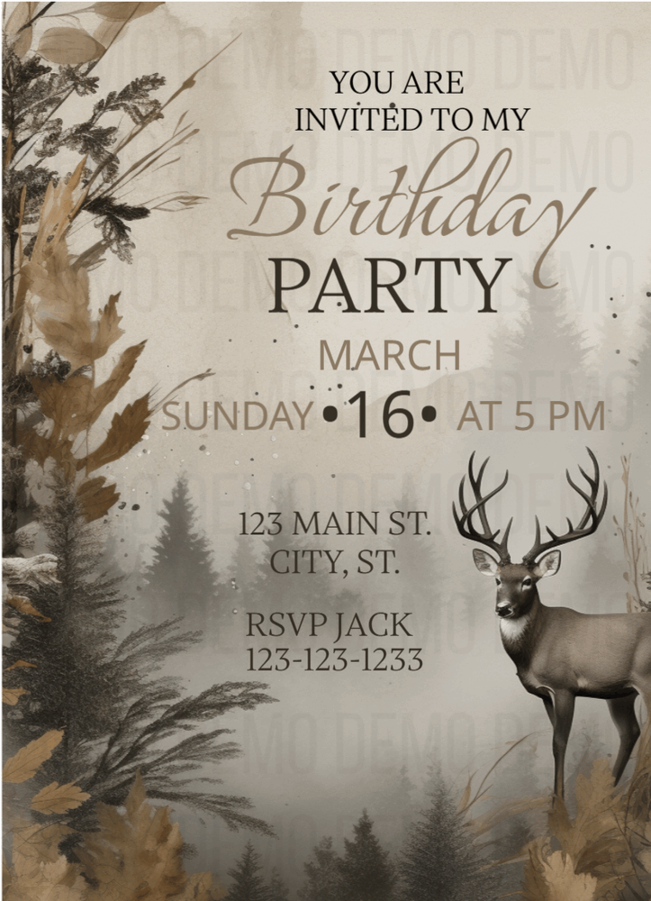 Adventure Awaits Birthday Invitation – Personalized Editable Outdoor Party Invite