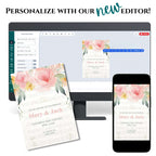 Floral Elegance Wedding Invitation – Editable Romantic Template