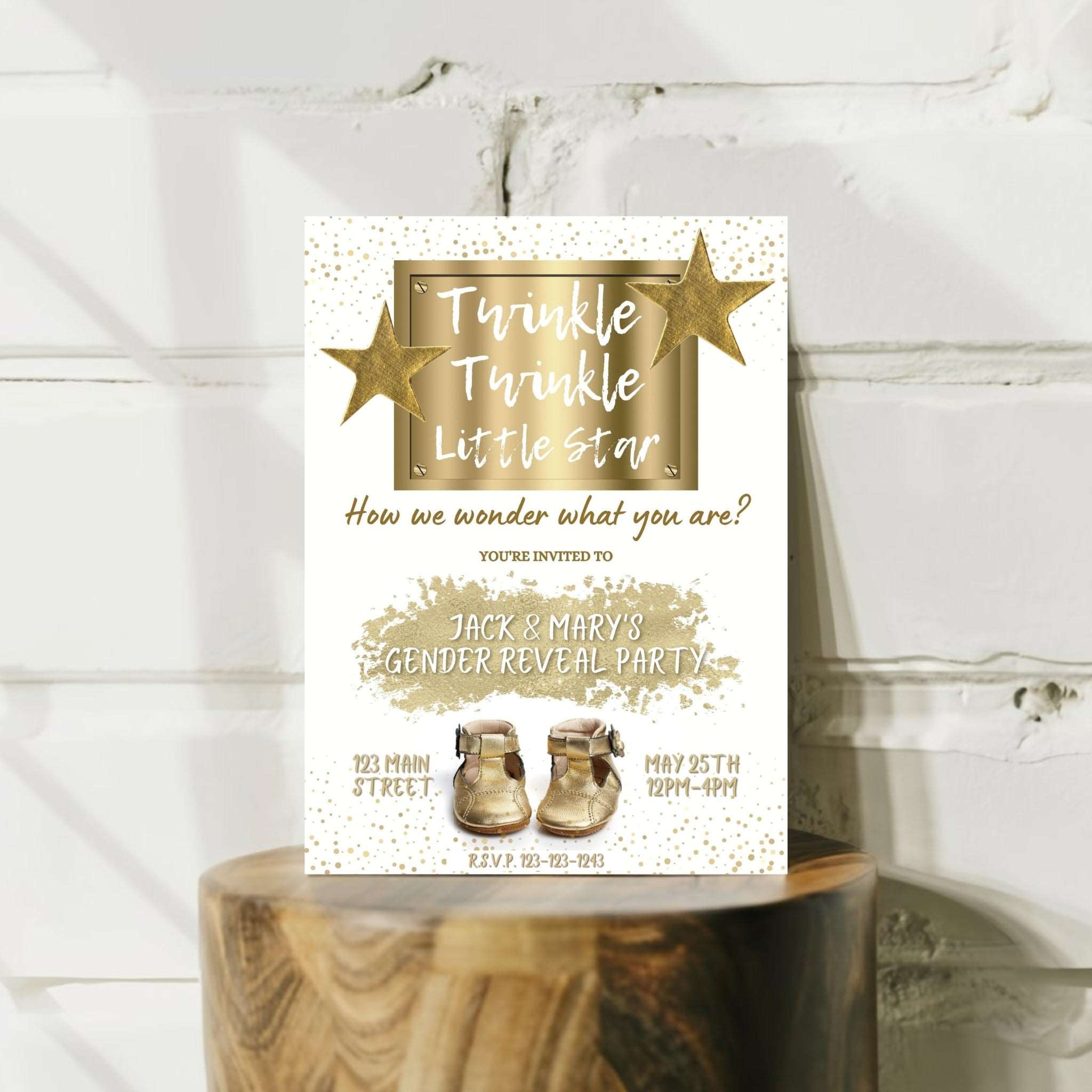 Twinkle Little Star Gender Reveal Personalized Invite
