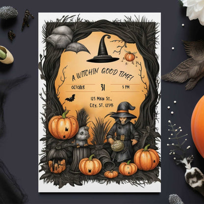 Witchin' Good Time Halloween Invitation